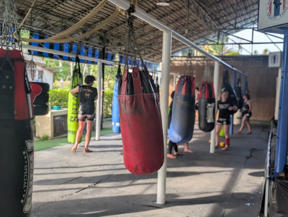 The bag row, where you work while you wait your turn on the pads